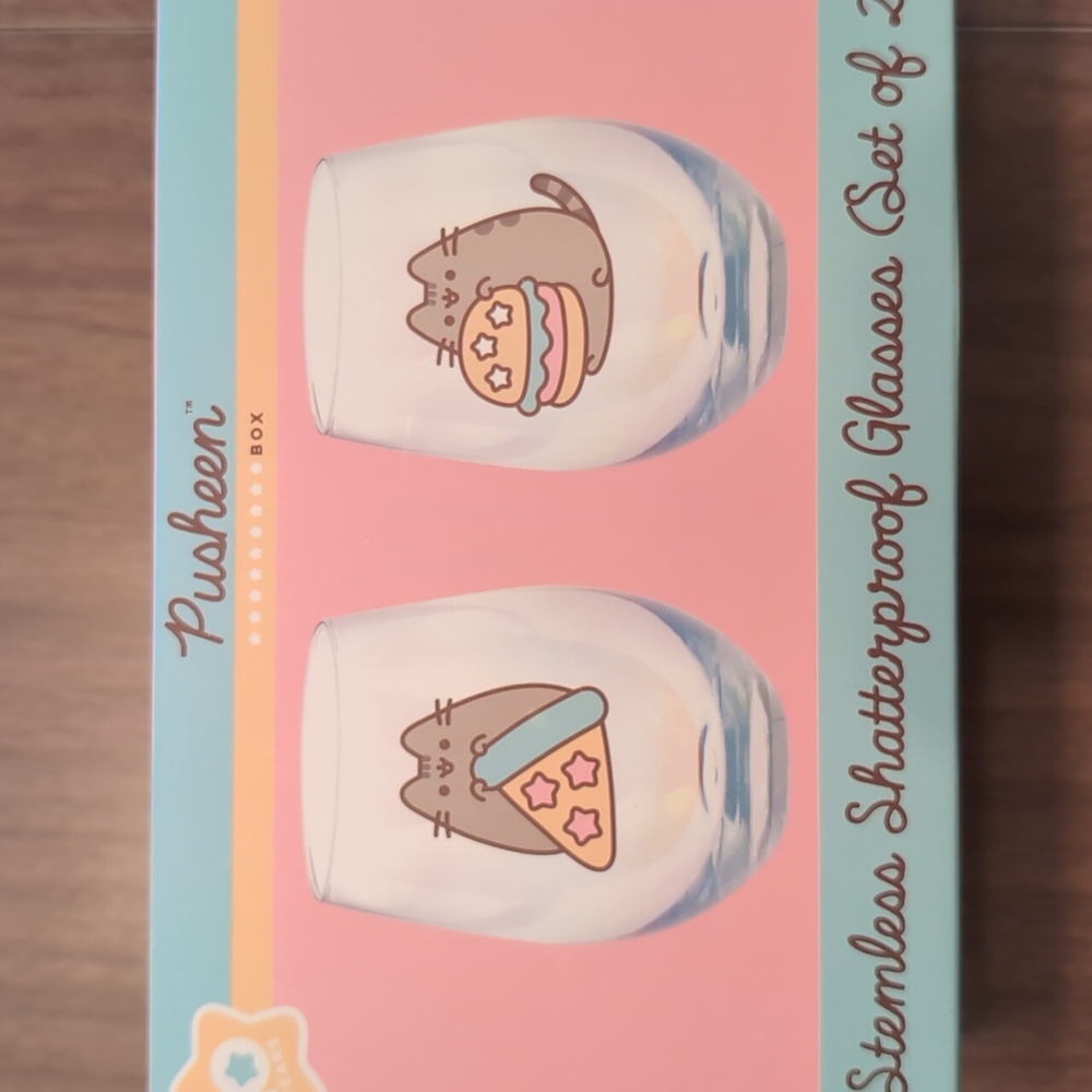 NIB Pusheen Box Exclusive Winter 2020 Stemless Shatterproof Wine Glasses - Picture 3 of 5